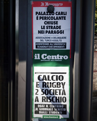 Locandine "Il Centro" e "Il Messaggero"