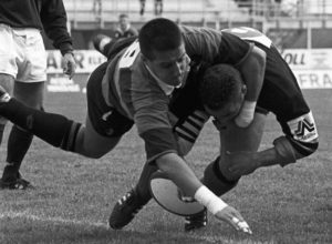 Finale scudetto rugby '94: mediani di mischia.